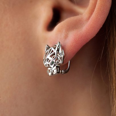 Золоті сережки "Пантери" с08641 №2