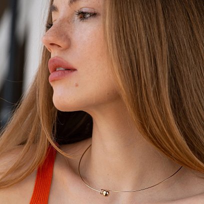 Кольє - чокер "Adele" (жовте золото) з кулькою кол02549 №8