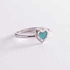 Серебряное кольцо "Сердечко" с эмалью 112638 от ювелирного магазина Оникс