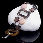 Браслет с лунным камнем, слоновой костью, агатом и кварцем дымчатым с386б35 от ювелирного магазина Оникс - 1