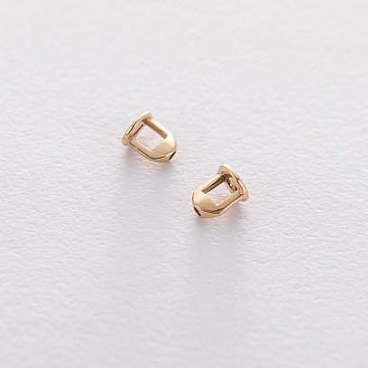 Серьги-пусеты "Маленькие капельки" в желтом золоте 1.1*0.8 см с06318 №3