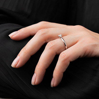 Заручальна золота каблучка з діамантом кб0698м №2