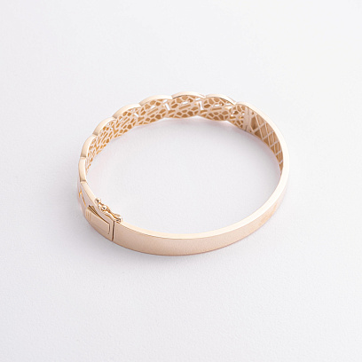 Жесткий браслет "Merry" в красном золоте б05582 №5