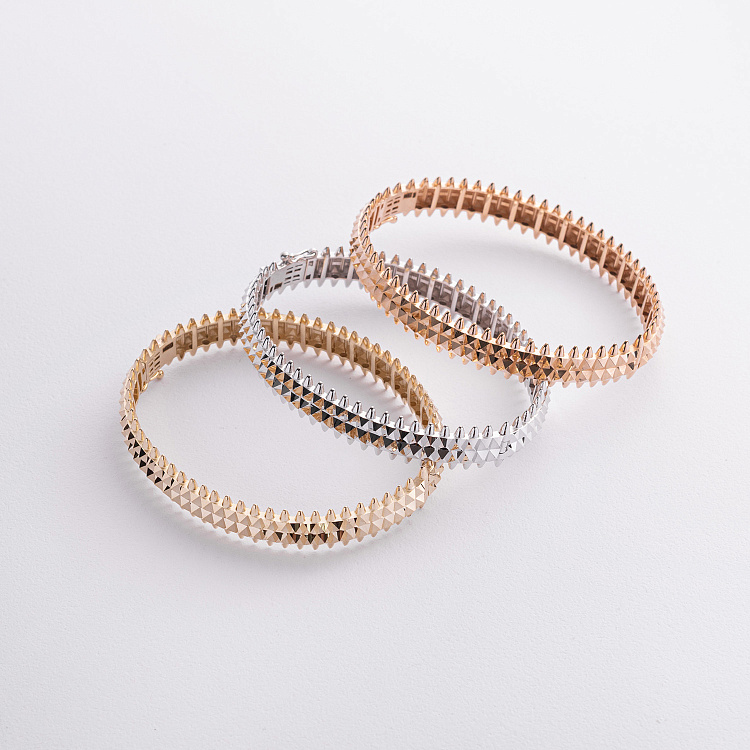 Жорсткий браслет "Pauline" у жовтому золоті б05649 - 2 Жорсткий браслет "Pauline" у жовтому золоті б05649 від ювелірного магазину Онікс - 2