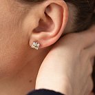 Золоті сережки - пусети "Клевер" з діамантами 334841121 от ювелирного магазина Оникс - 1