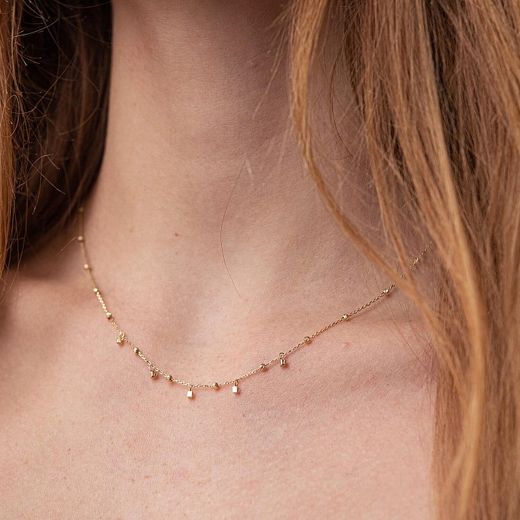 Золоте кольє "Елла" з фіанітами кол02090 від ювелірного магазину Онікс - 1