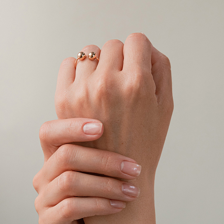 Каблучка "Кульки" у червоному золоті к07506 від ювелірного магазину Онікс - 14