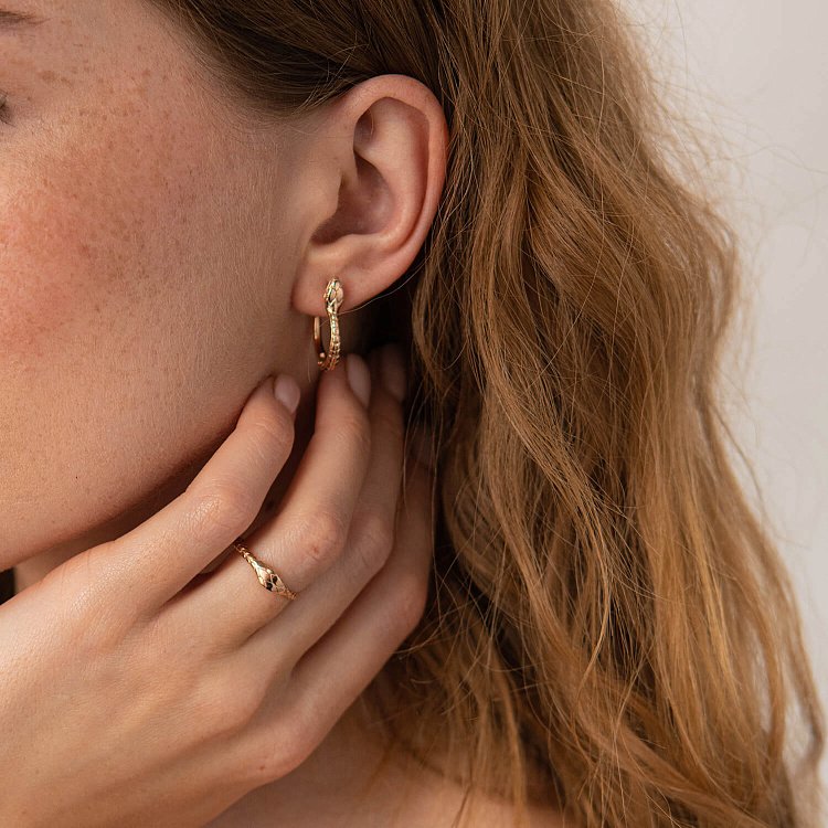 Сережки "Змії" у червоному золоті с07916 від ювелірного магазину Онікс - 1