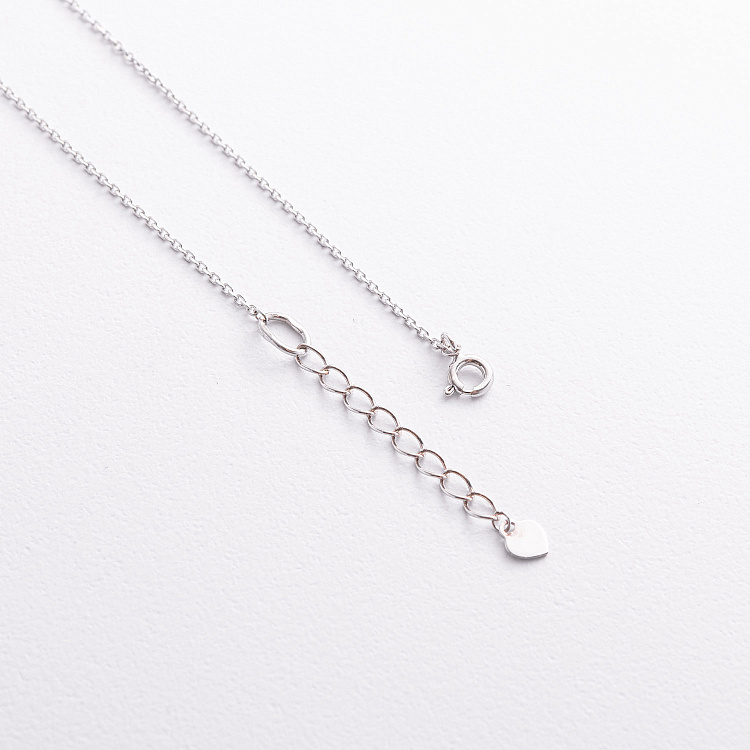 Серебряное колье "Сердечко" с фианитами 908-01571 от ювелирного магазина Оникс - 3