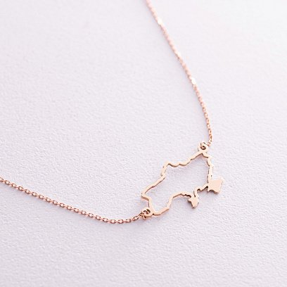 Колье "Карта Украины" в красном золоте 4034ч №5