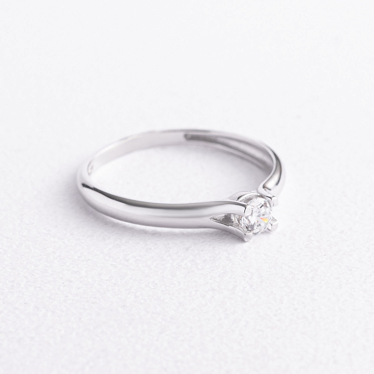 Помолвочное золотое кольцо с фианитом к08520 от ювелирного магазина Оникс - 1