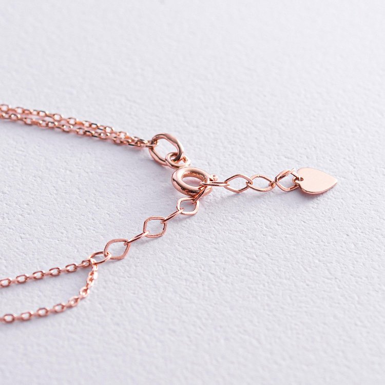 Двойной золотой браслет "Сердечко" б05094 от ювелирного магазина Оникс - 4