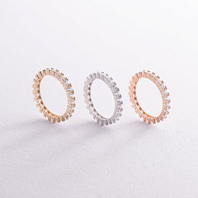 Кольцо "Paris" с дорожкой камней в желтом золоте к07201 №7