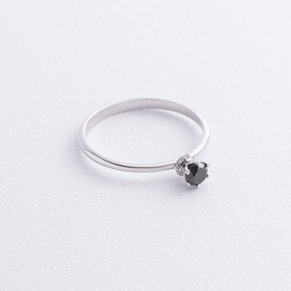 Заручальна каблучка з діамантами (біле золото) 241961121 №3