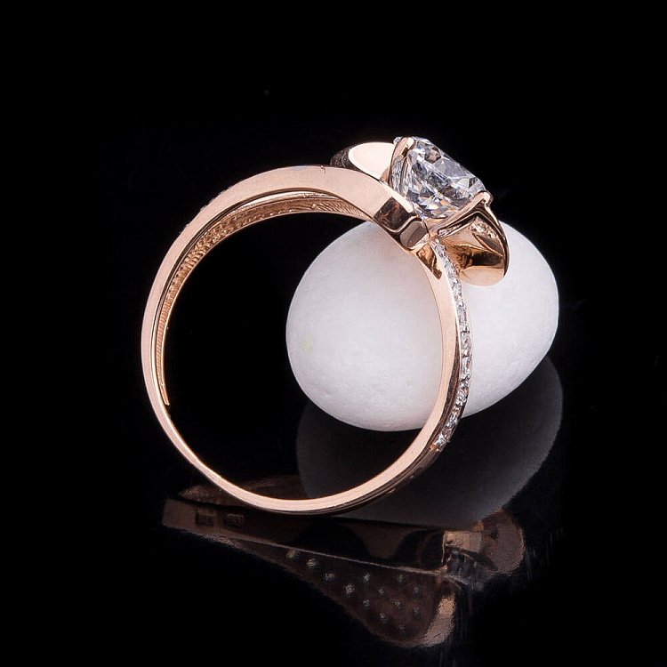 Помолвочное кольцо с фианитами к04237 от ювелирного магазина Оникс - 2