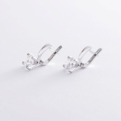 Золотые серьги с фианитами с04443 №3