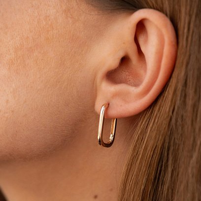 Серьги "Kirsten" в красном золоте с08922 №4