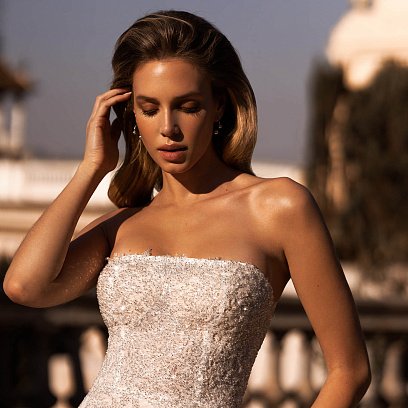 Сережки "Хельга" з кульками (біле золото) с08235 №17