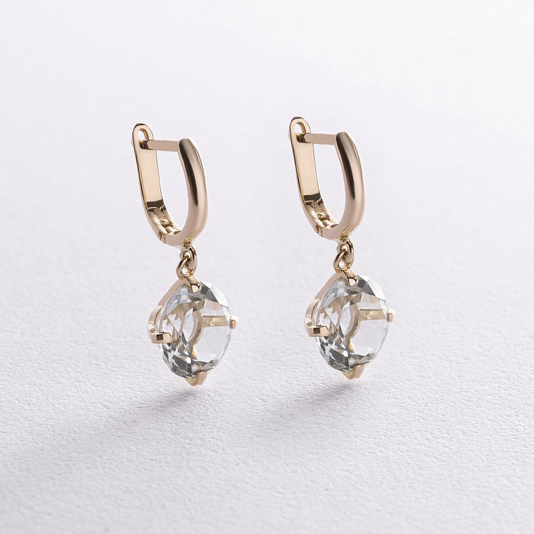 Золоті сережки "Захоплення" з аметистом с08528 від ювелірного магазину Онікс - 2