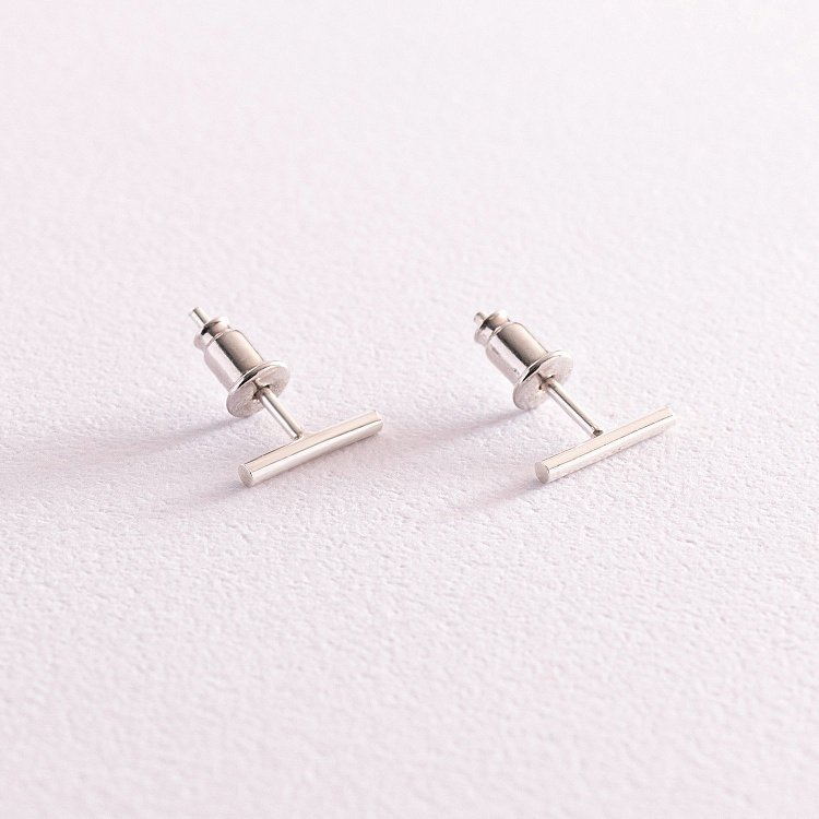 Срібні сережки-пусети в стилі мінімалізм 122489 від ювелірного магазину Онікс - 15