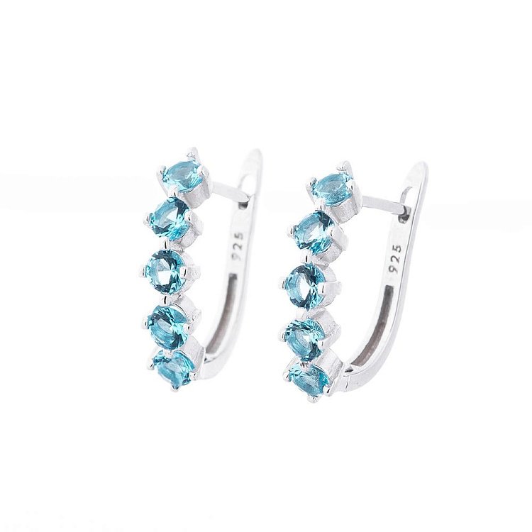 Срібні сережки з фіанітами (родій) 122098 Срібні сережки з фіанітами (родій) 122098 від ювелірного магазину Онікс