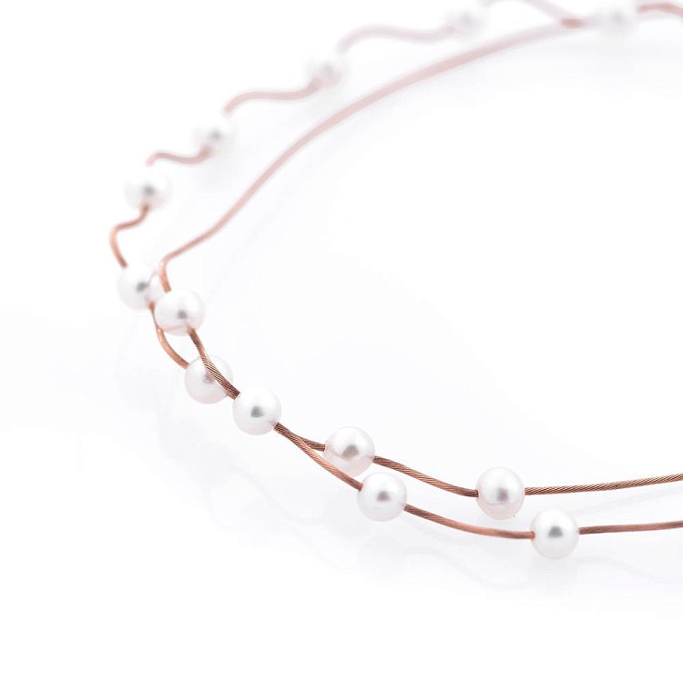 Золоте кольє з культ. прісн. перлами кол00292 від ювелірного магазину Онікс - 1