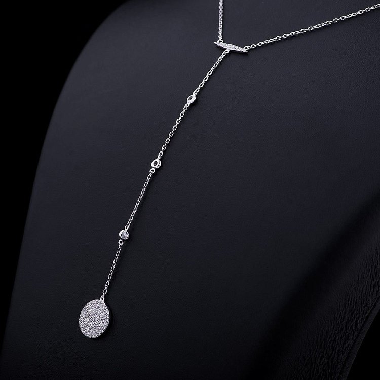 Серебряное колье с фианитами 18503 от ювелирного магазина Оникс - 1