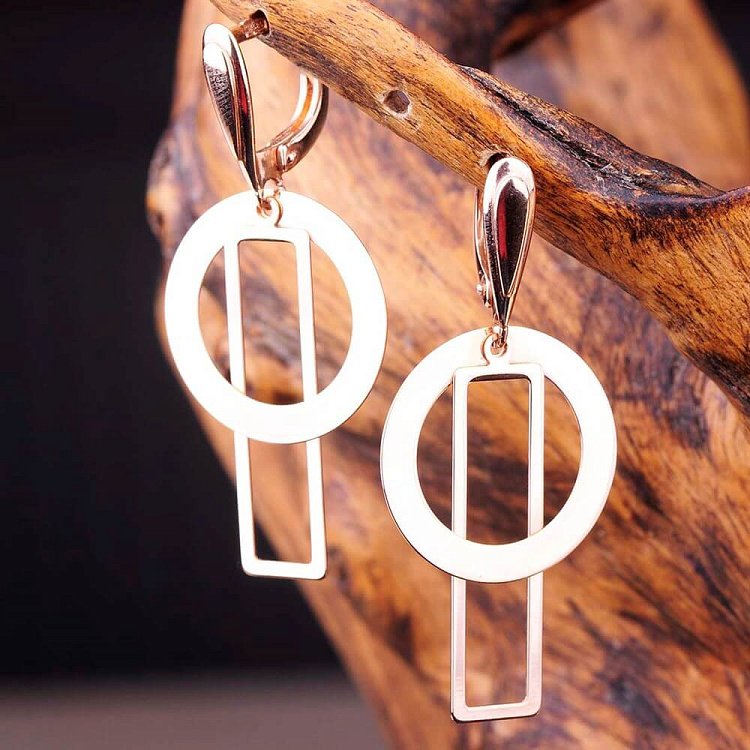 Золоті сережки "Геометрія" с00489 від ювелірного магазину Онікс - 2