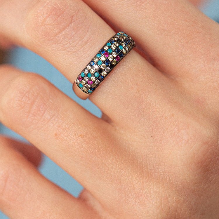 Серебряное кольцо "Океан" (фианит) 112147 - 2 Серебряное кольцо "Океан" (фианит) 112147 от ювелирного магазина Оникс - 2