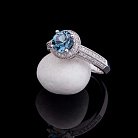 Золотое кольцо с голубым топазом и бриллиантами КТД1-156 от ювелирного магазина Оникс - 1