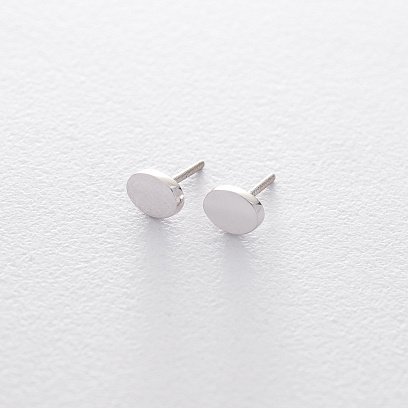 Золоті сережки - пусети Овальні без каменів с06196