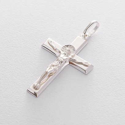 Срібний хрестик з розп'яттям 131816