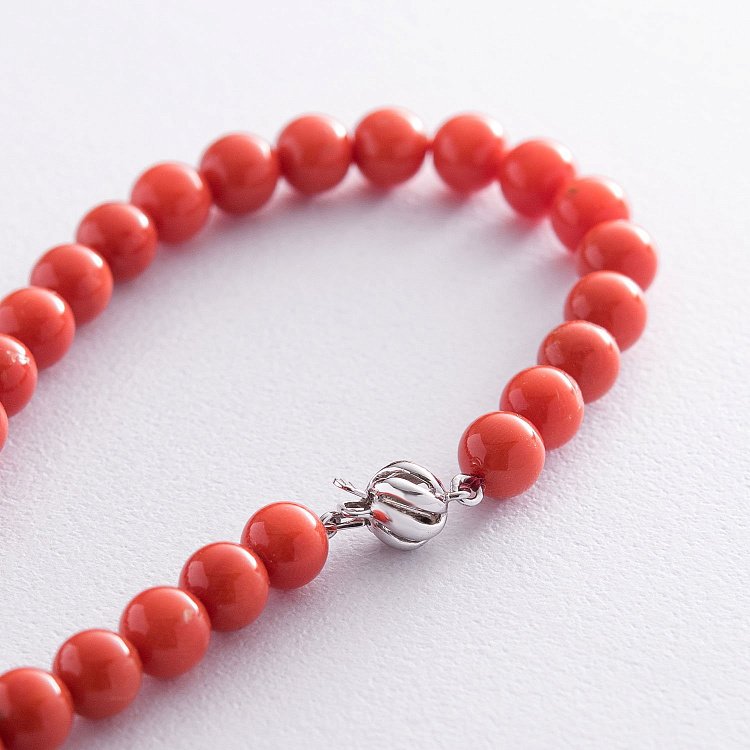 Намисто з коралу (золота застібка) бус3389 від ювелірного магазину Онікс - 3