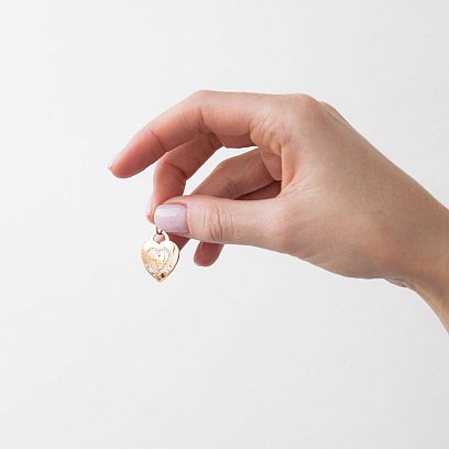 Золота підвіска "Серце" (фіаніти) п01804 №2