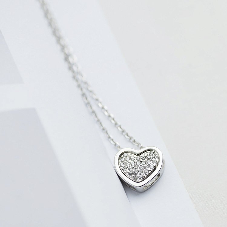 Срібне кольє з сердечком (фіаніти) 18648 від ювелірного магазину Онікс - 5