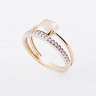 Золотое кольцо с фианитами к05217 от ювелирного магазина Оникс