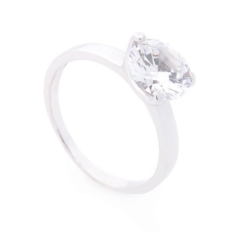 Золотое помолвочное кольцо с фианитом к06179 от ювелирного магазина Оникс