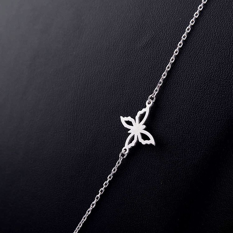 Серебряное колье "Бабочки" 18297 от ювелирного магазина Оникс - 1