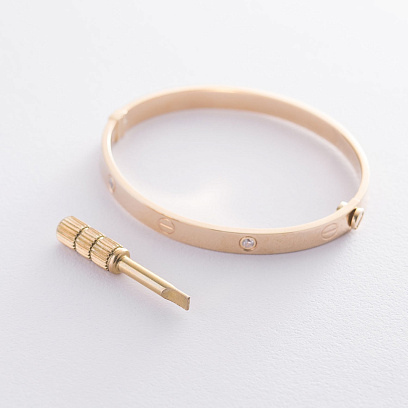 Жорсткий браслет з жовтого золота б04386 №2