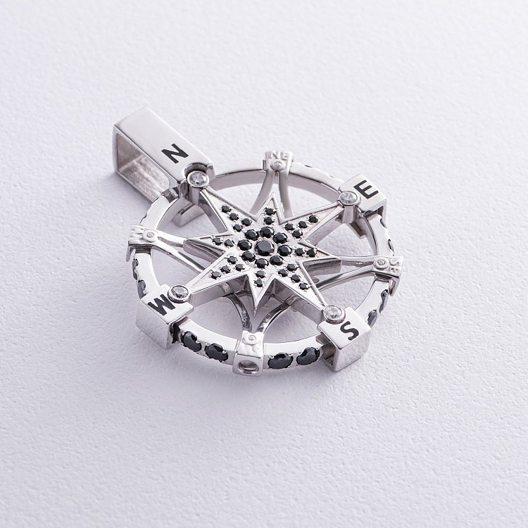 Срібний кулон "Роза вітрів" (фіаніти) п2501р від ювелірного магазину Онікс