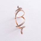 Золотое кольцо на фалангу "Змея" с фианитами к05249 от ювелирного магазина Оникс - 3