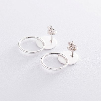 Серебряные серьги "Солнечные зайчики" 122670 №3