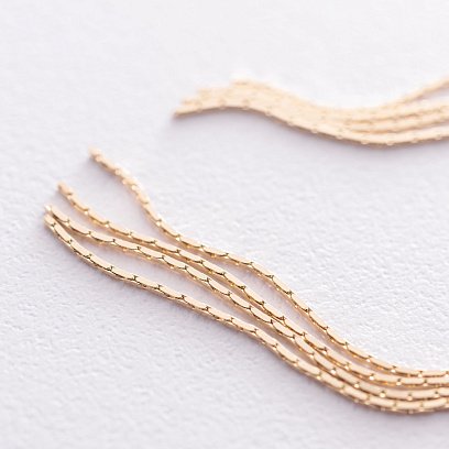 Серьги "Клевер" в желтом золоте с07212 №4