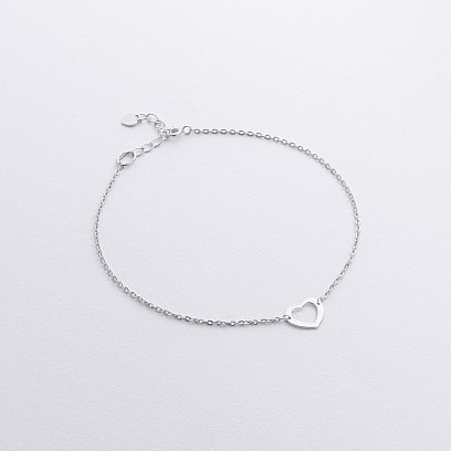 Серебряный браслет "Сердечко" на ногу 905-01343