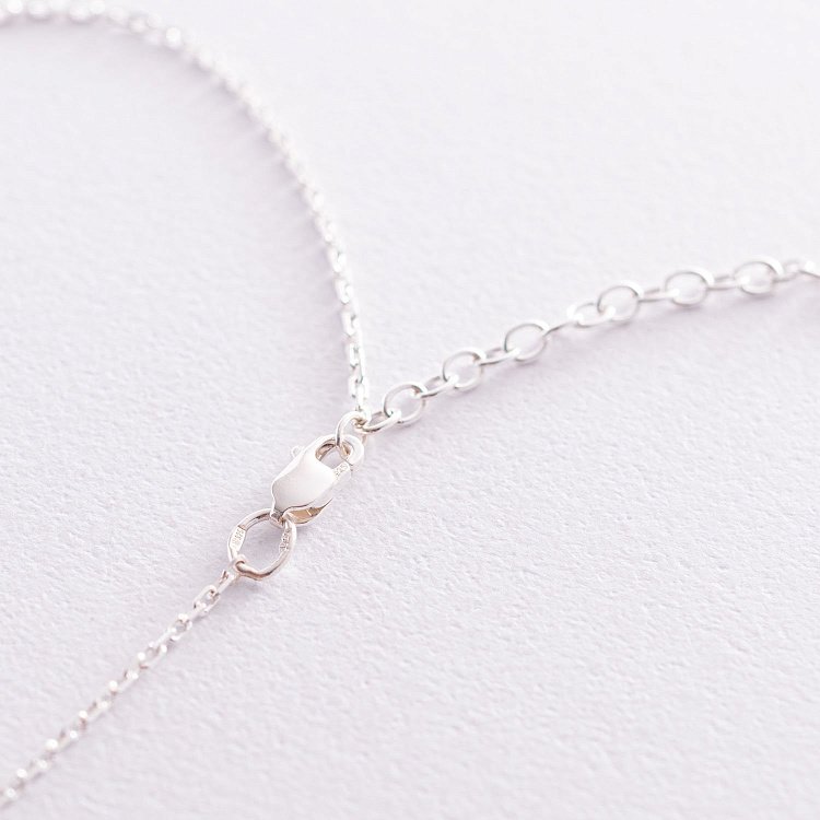 Кольє "Хрестик" в сріблі з фіанітами 181060 від ювелірного магазину Онікс - 4