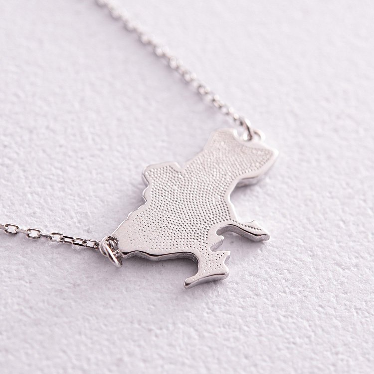 Колье "Моя Украина" в белом золоте (возможна гравировка) кол02300 от ювелирного магазина Оникс - 8