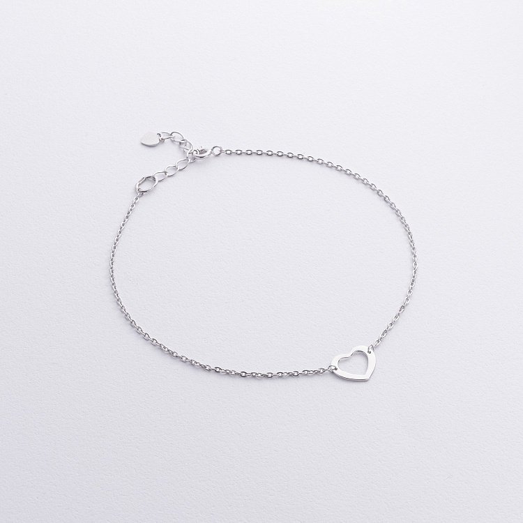 Серебряный браслет "Сердечко" на ногу 905-01343 от ювелирного магазина Оникс