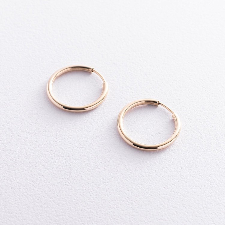 Серьги - кольца в желтом золоте с08488 от ювелирного магазина Оникс - 4