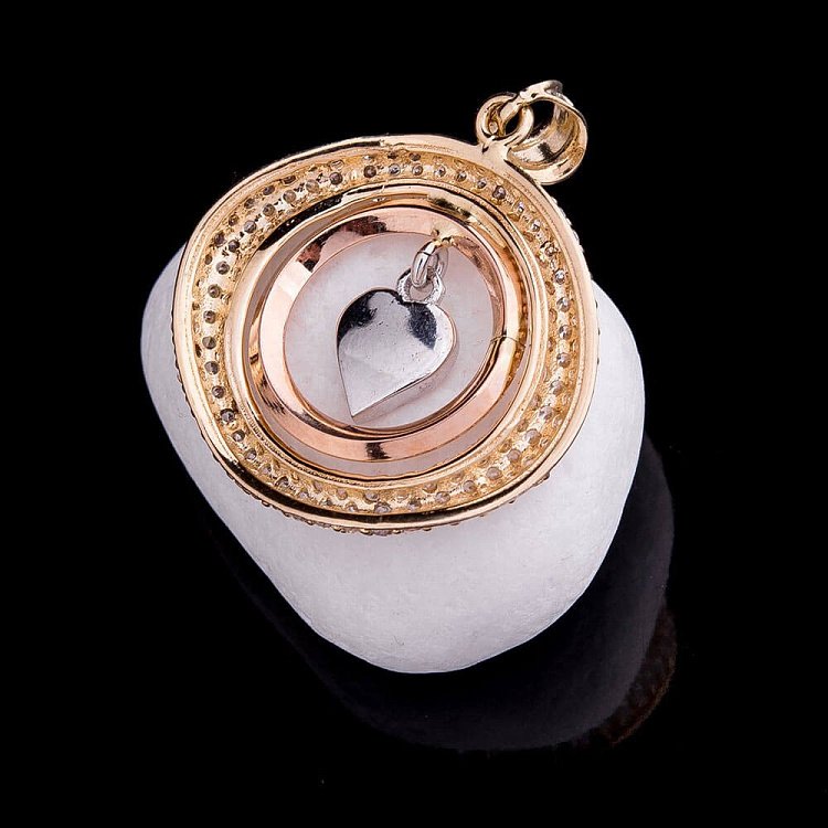 Золота підвіска з серцем (фіаніти) п02208 від ювелірного магазину Онікс - 4