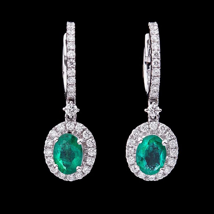 Золотые серьги с бриллиантами и изумрудами e2918be от ювелирного магазина Оникс - 1